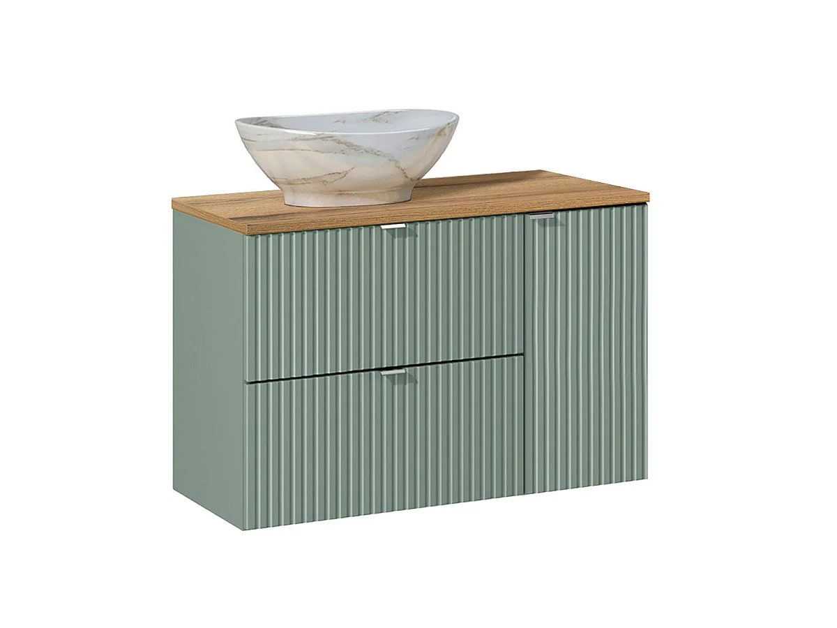 Ensemble meuble simple vasque 90cm et colonne Jade Vert