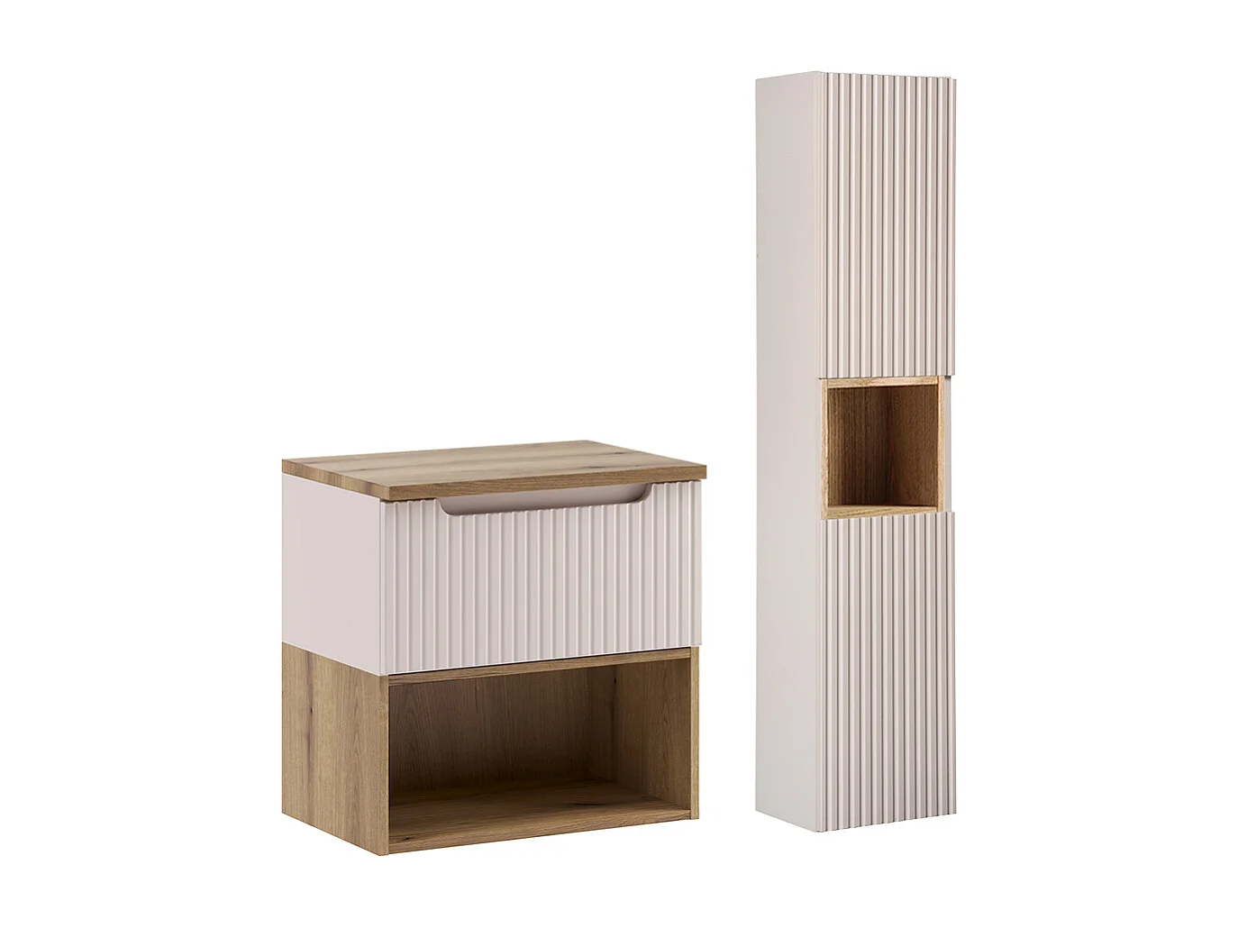 Ensemble meuble sous-vasque 60cm og søjle Riva Kasjmir og Træ