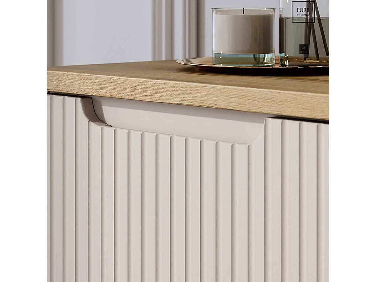 Ensemble meuble sous-vasque 60cm et colonne Riva Cachemire et Bois