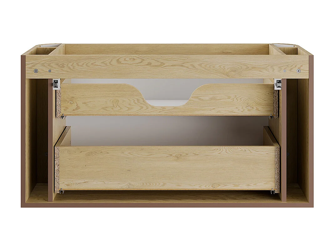 Set di mobili da bagno con lavabo Mila rovere chiaro 100cm