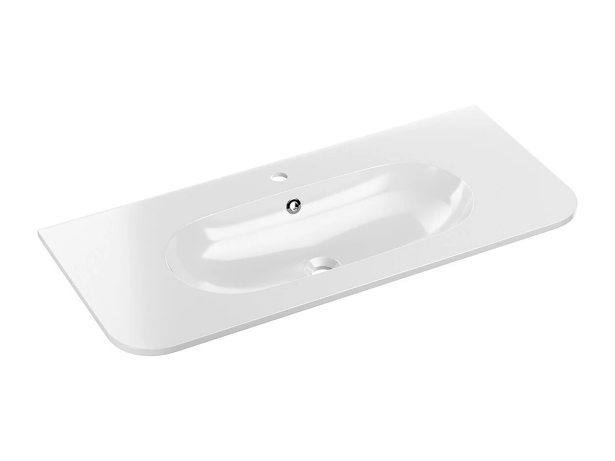 Set di mobili da bagno con lavabo Mila rovere chiaro 100cm
