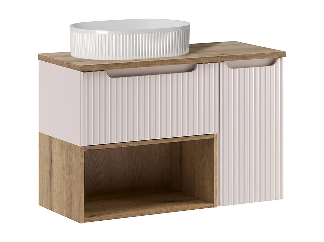 Set di mobili da bagno con lavabo Riva cashmere 90cm