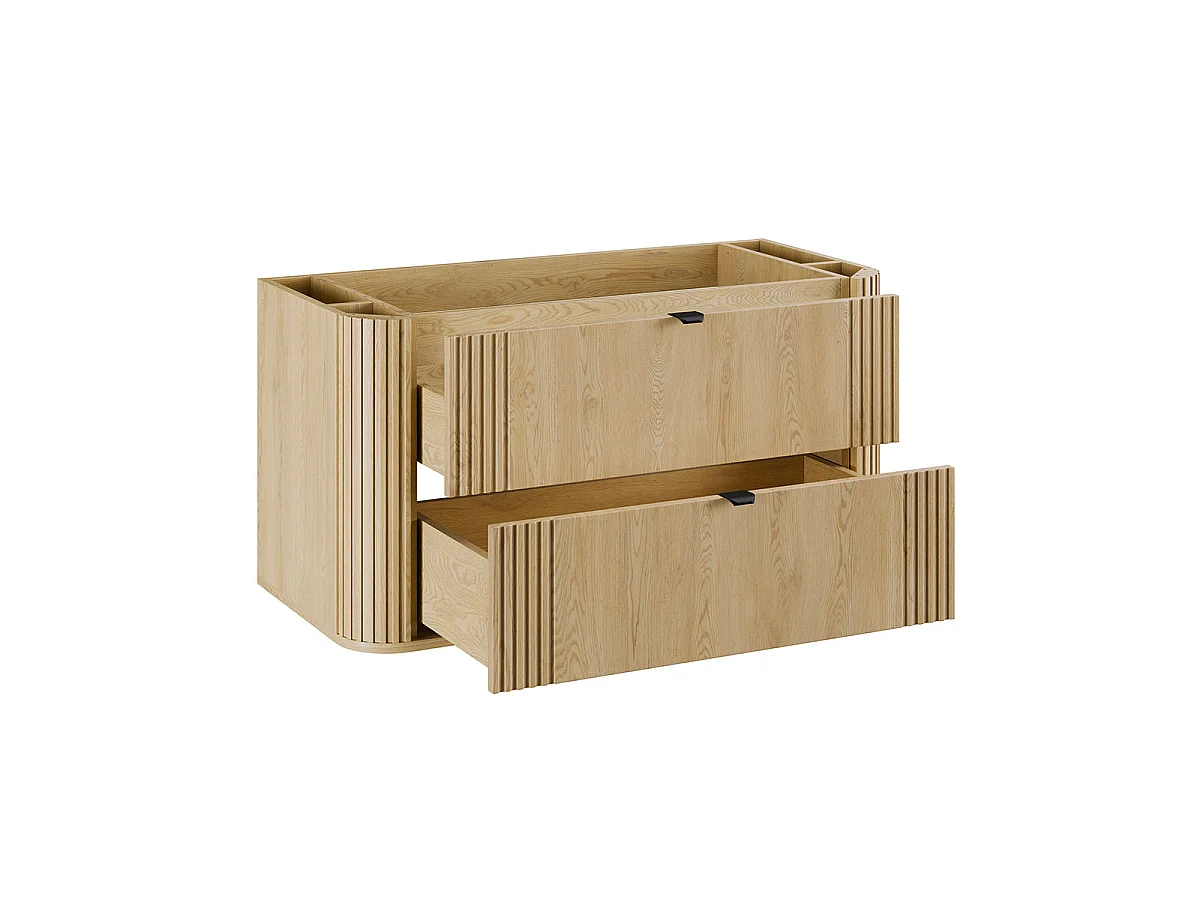 Ensemble meuble simple vasque 100cm et colonne Mila Bois