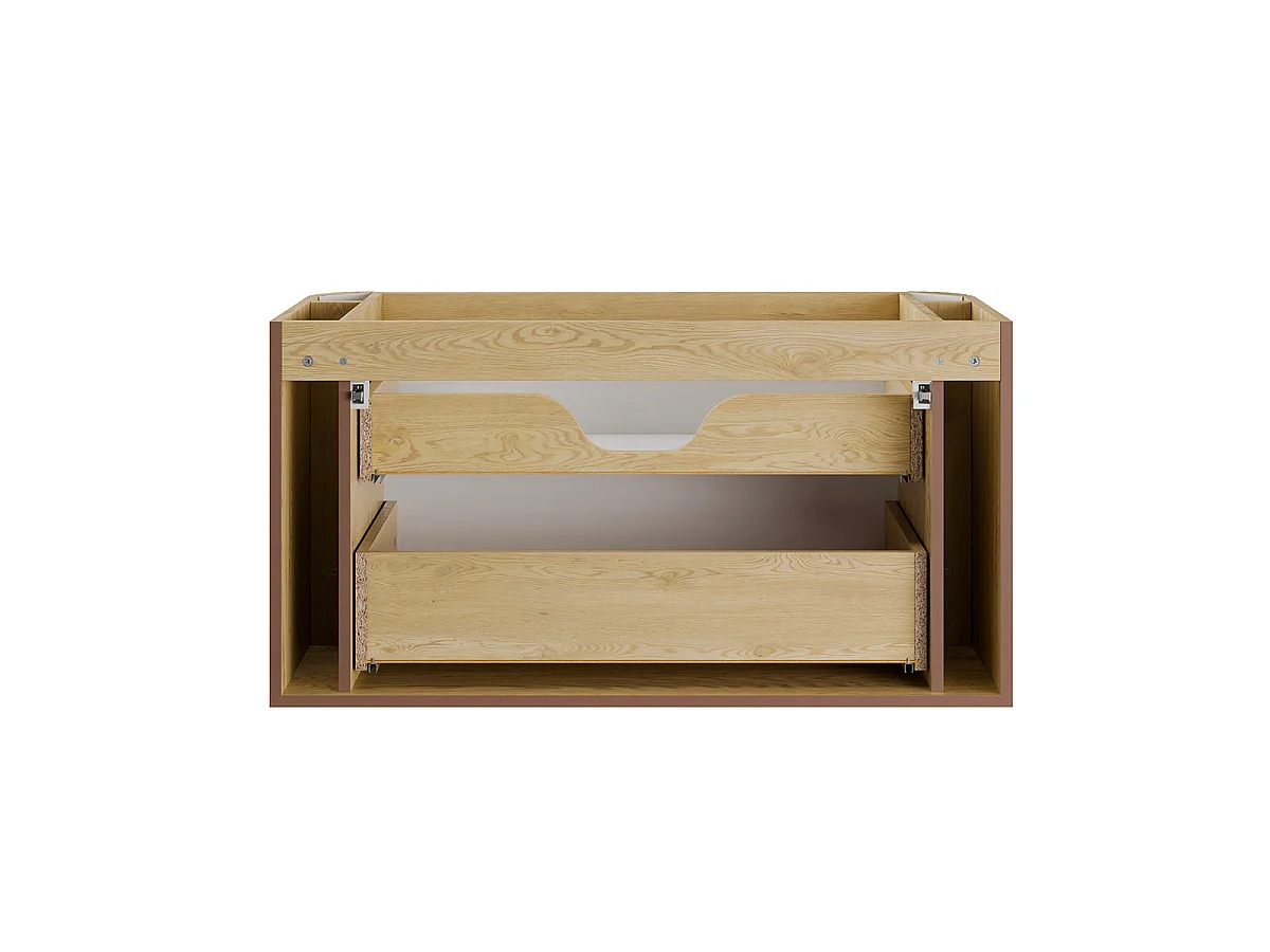 Ensemble meuble simple vasque 100cm et colonne Mila Bois