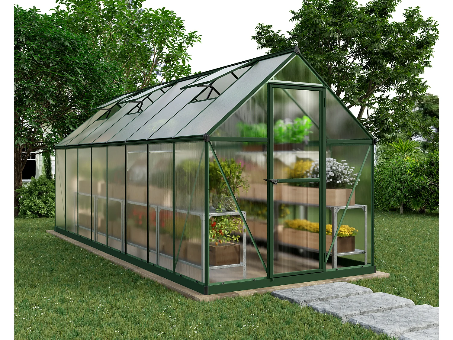 Canopia  Mythos Meerwandig Polycarbonaat Tuinkas 426X185X208 cm  Groen