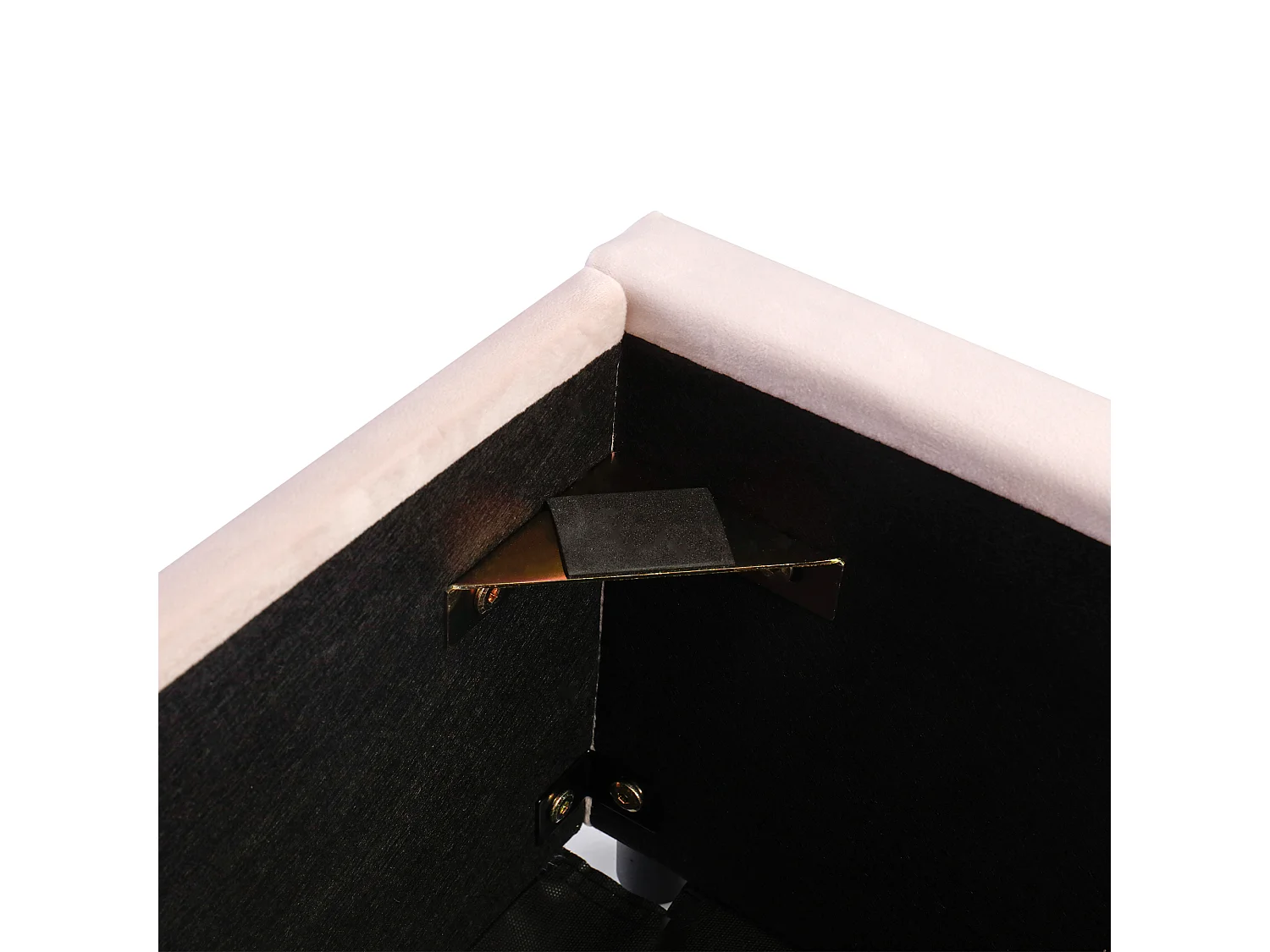 Lit coffre enfant 90x200 cm en velours avec tête de lit arc-en-ciel - rose