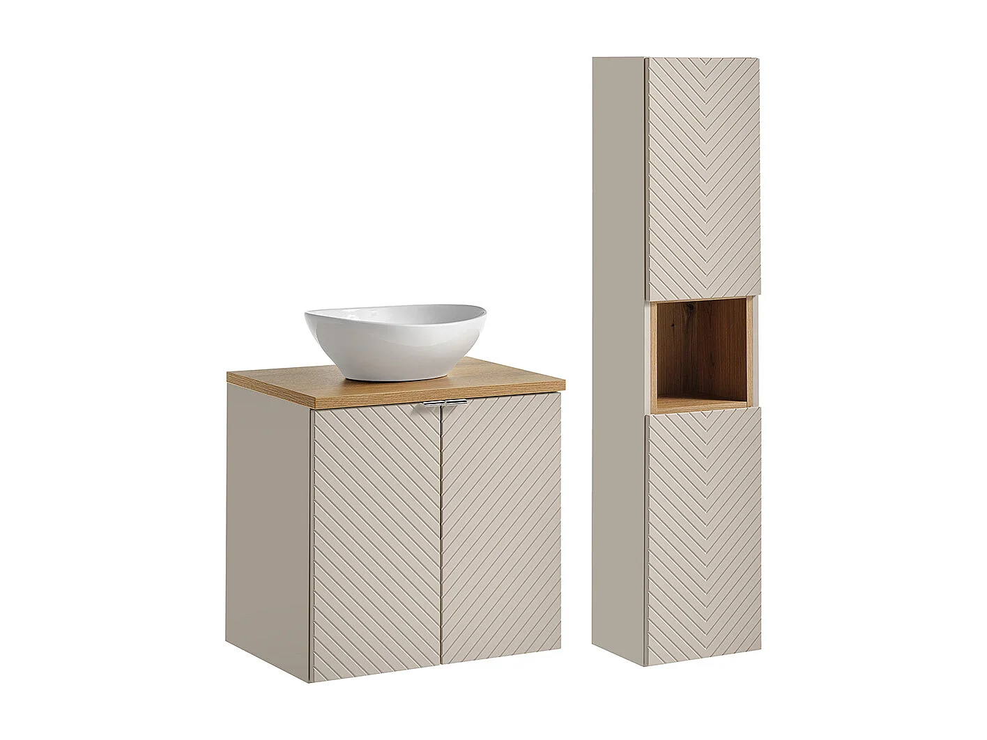 Set di mobili da bagno con lavabo Manoa cashmere - marrone 60cm