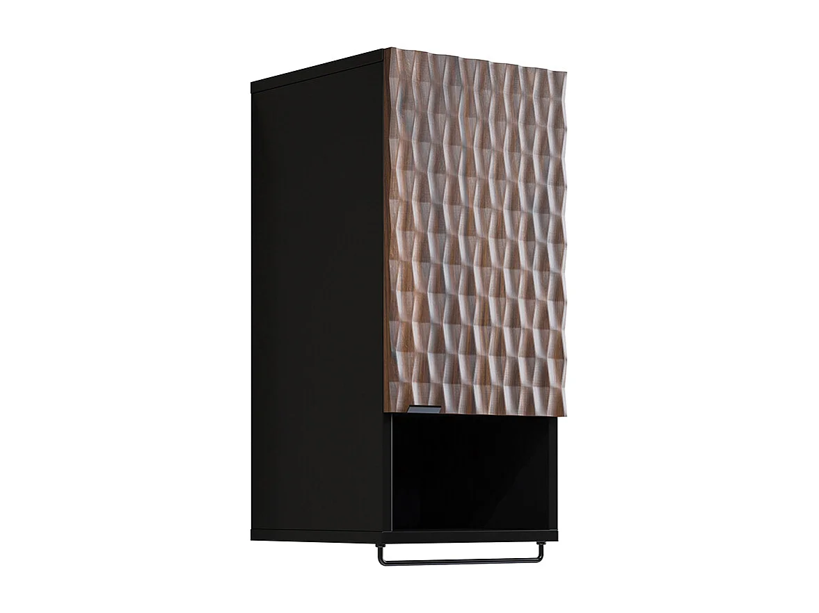 Armoire murale 1 porte Nevia Bois et Noir