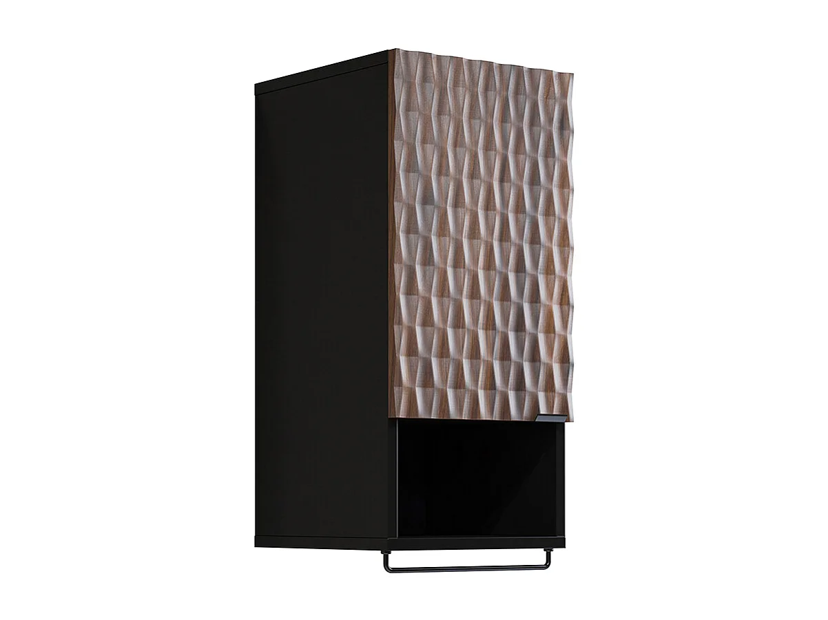 Armoire murale 1 porte Nevia Bois et Noir