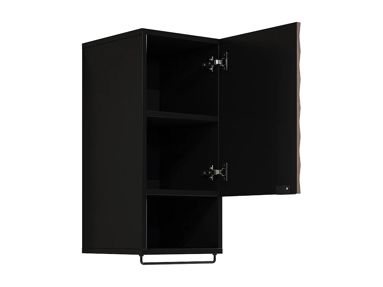 Armoire murale 1 porte Nevia Bois et Noir