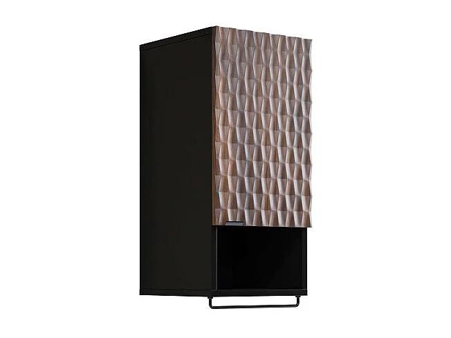 Armoire murale 1 porte Nevia Bois et Noir