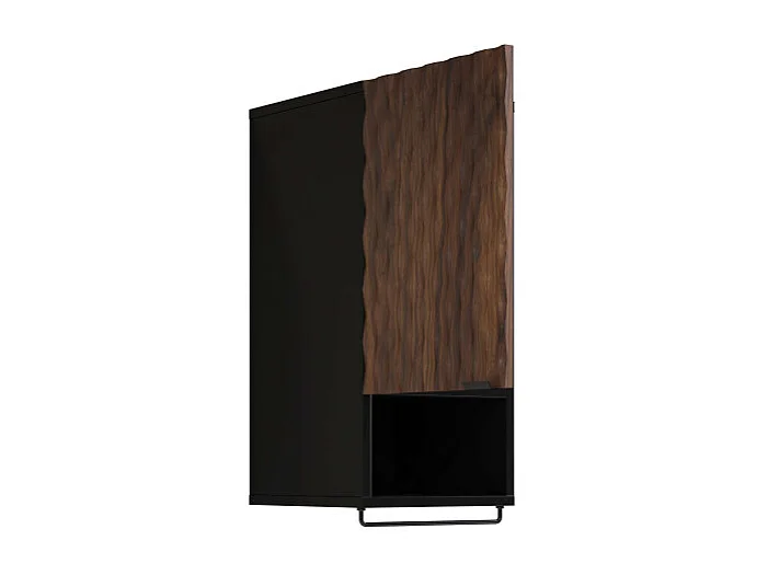 Armoire murale 1 porte Nevia Bois et Noir
