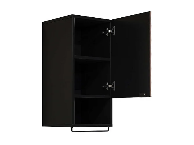 Armoire murale 1 porte Nevia Bois et Noir