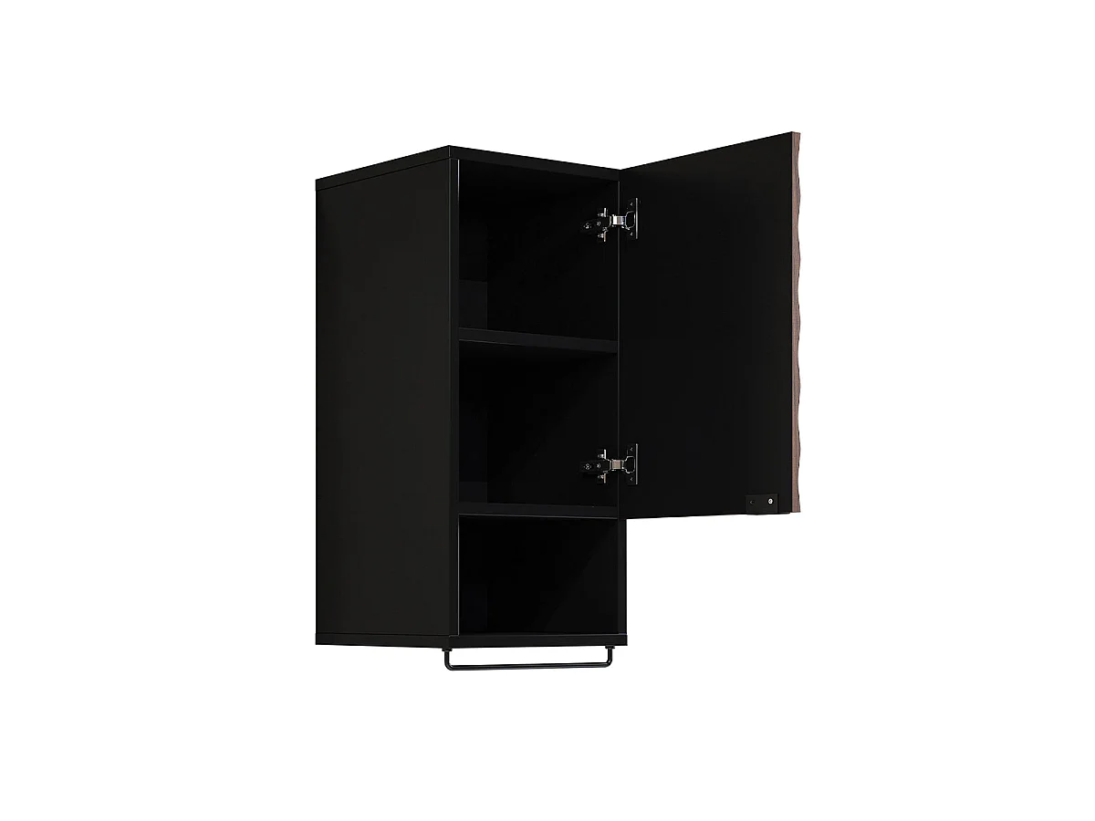 Nevia Wood and Black 1-door wall cabinet