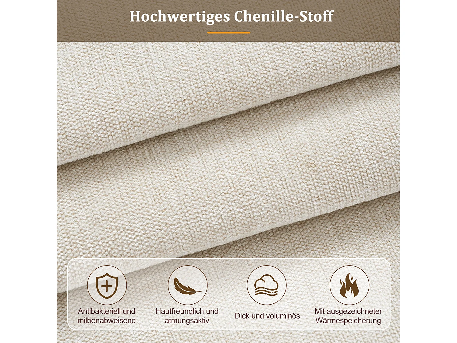 Lit coffre hydraulique 180 x 200 cm avec sommier et tête de lit rembourrée - chenille beige