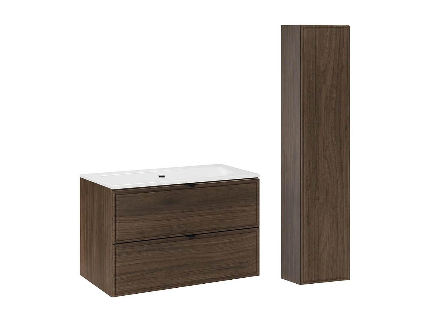 Set di mobili da bagno con lavabo Elias marrone 80cm
