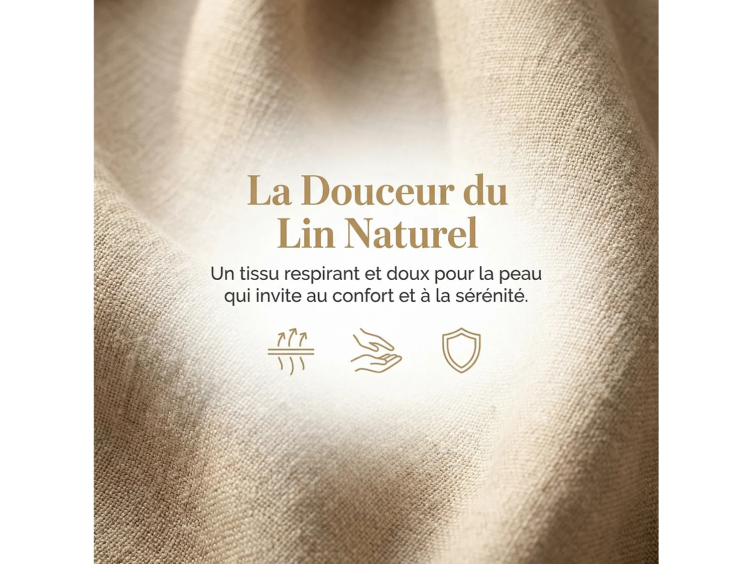 Lit double 140x190 cm avec sommier à lattes et tiroirs, cadre de lit en lin beige