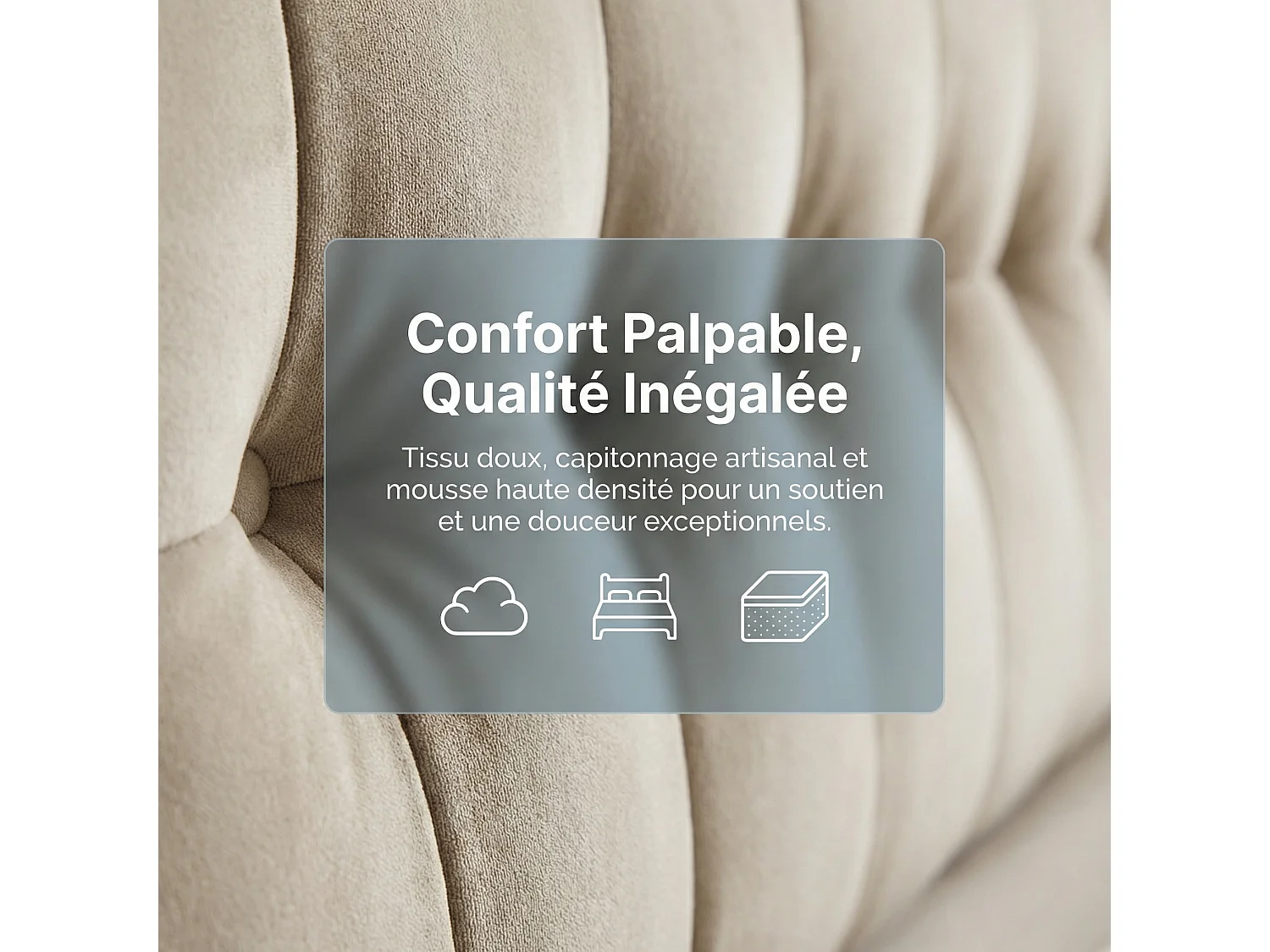 Lit coffre 160x200 cm avec sommier à lattes, rangement intégré, recharge USB et LED, lit double en velours blanc cassé