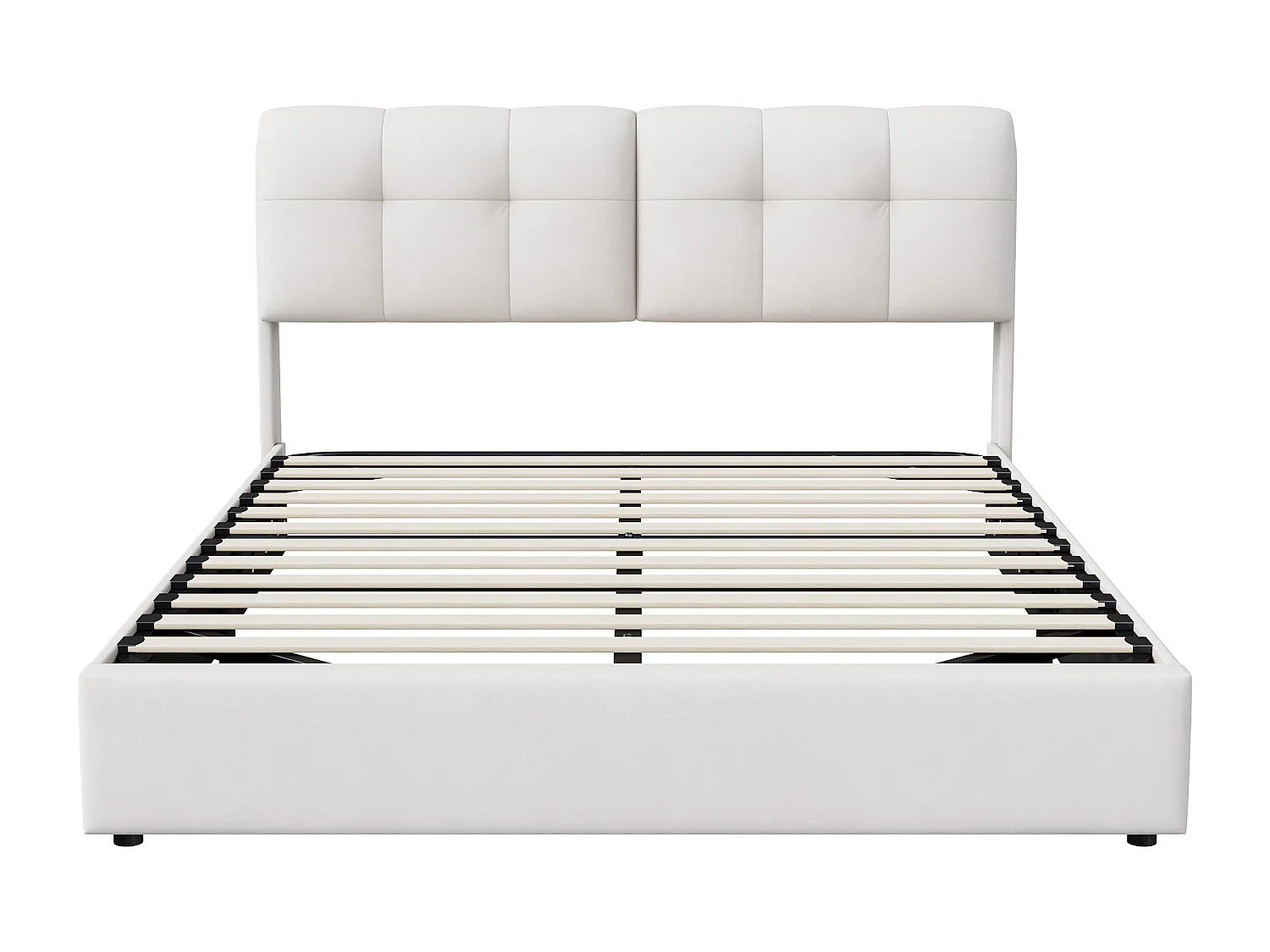 Lit coffre 160x200 cm - LED - hydraulique - Contemporain - cadre de lit 160x200 cm - Velours - Beige