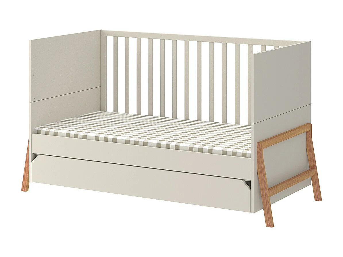 Lettino evolutivo 70x140 con cassetto Bellamy Lotta Cachemire