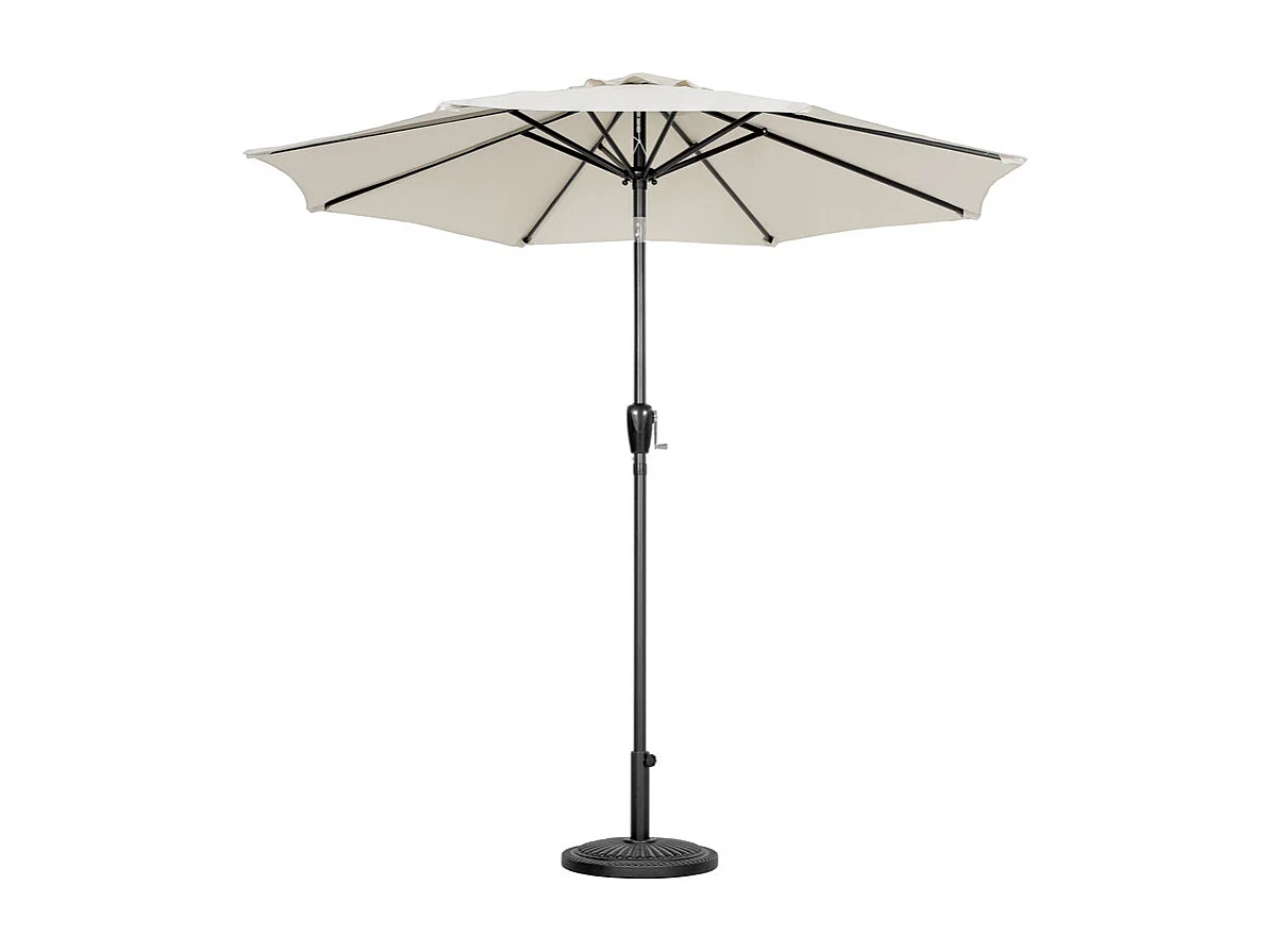 Parasol Aluminium 228 Cm Rond Toutes Saisons Beige Et Noir