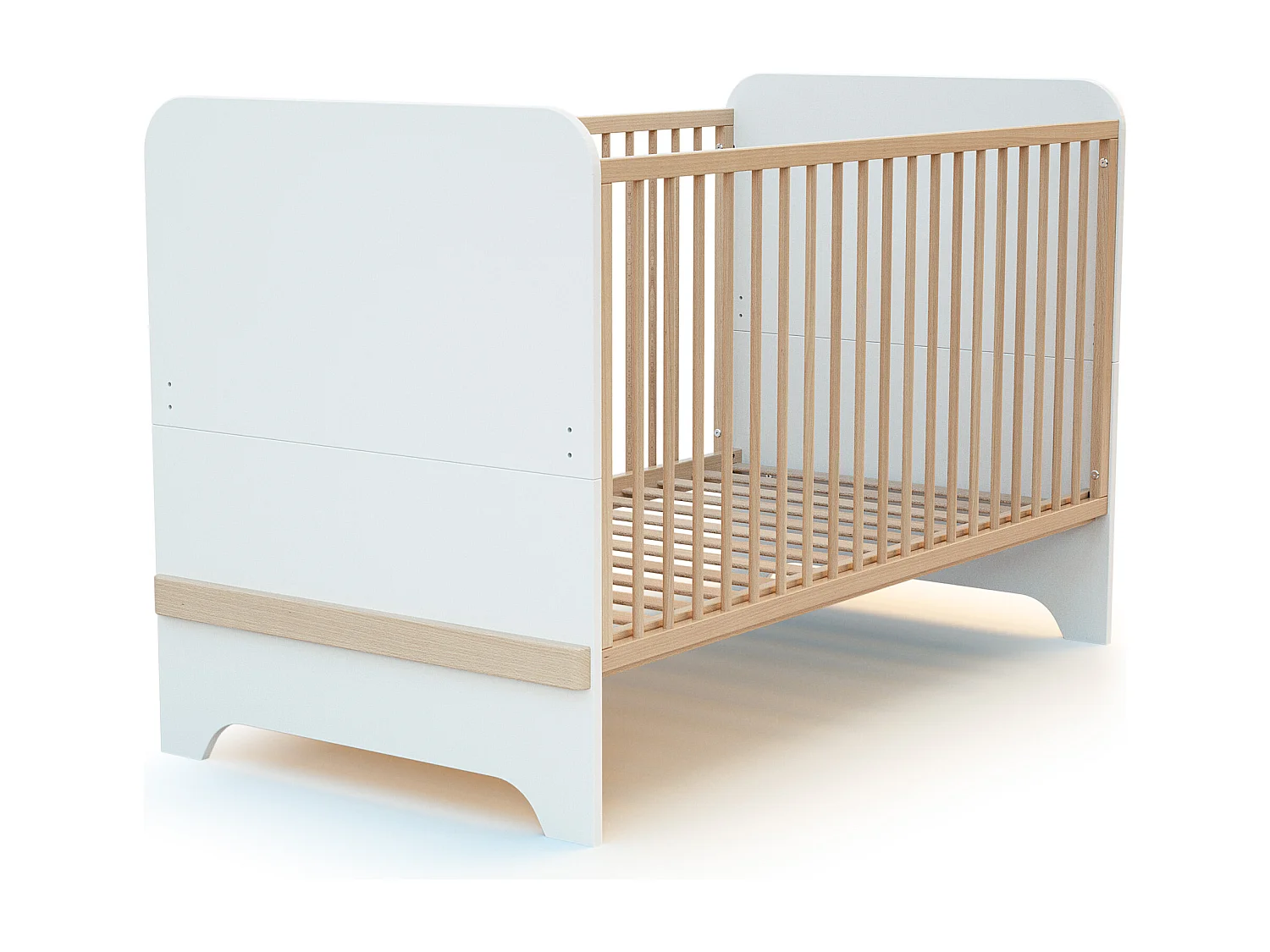 Omvormbaar kinderbed CARROUSEL in hout Wit en Beuken 70 x 140 cm