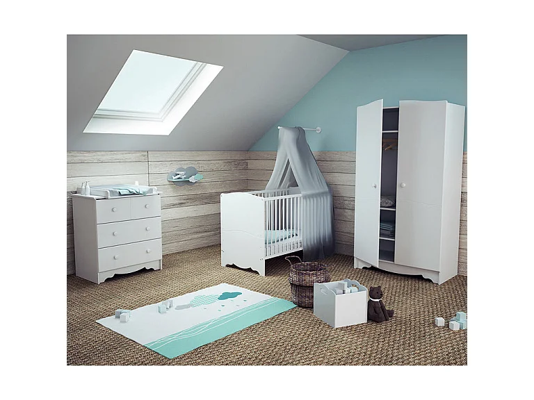 Omvormbaar kinderbed MARELLE in hout Wit 70 x 140 cm