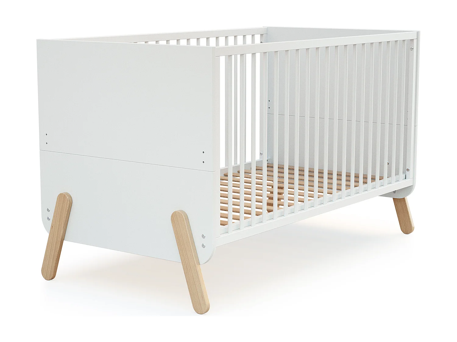 Omvormbaar kinderbed PIRATE in hout Wit en Beuken 70 x 140 cm