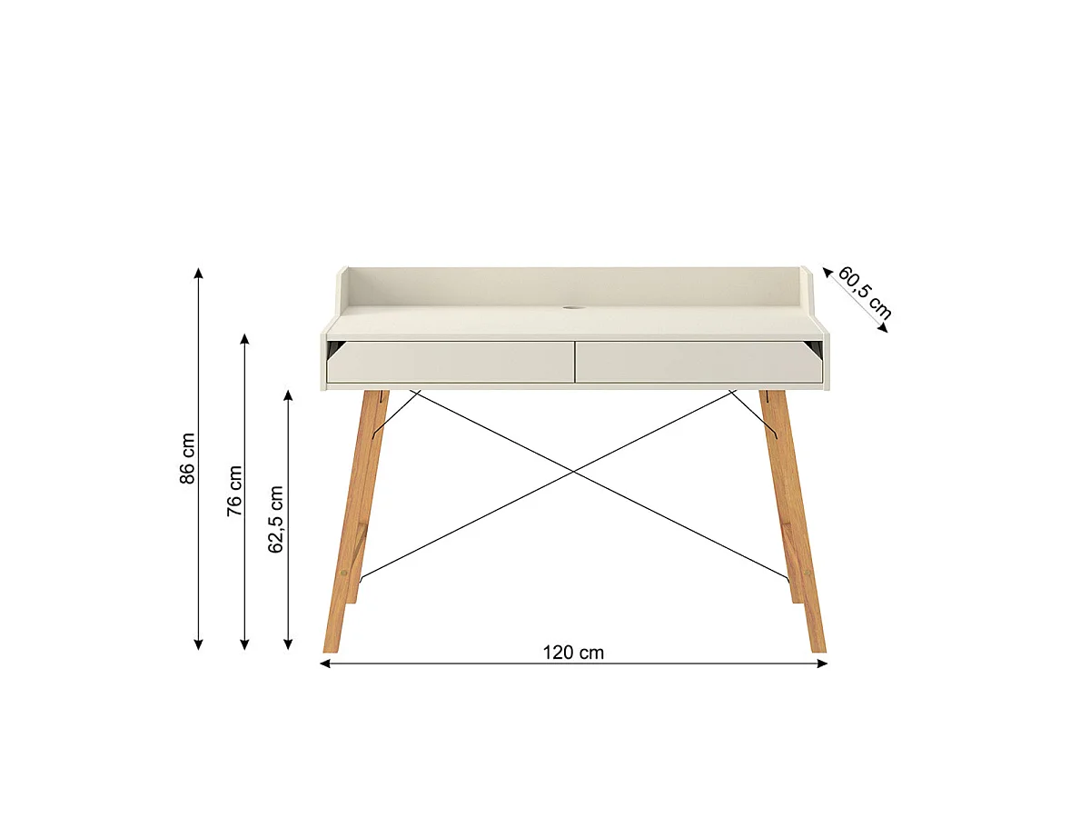 Bellamy Lotta Cashmere 2-drawer desk