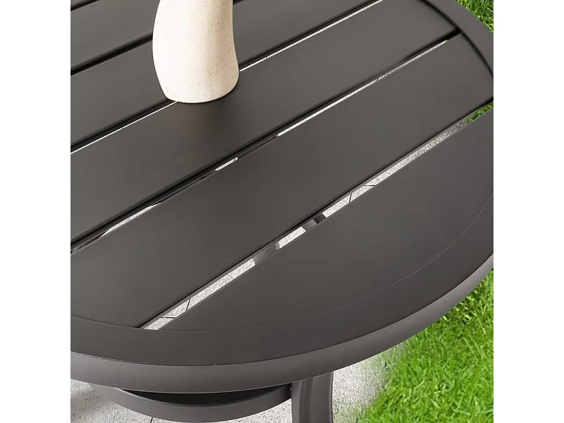 Table D Appoint Métallique Extérieur Résistante 51 Cm Noir Avestar