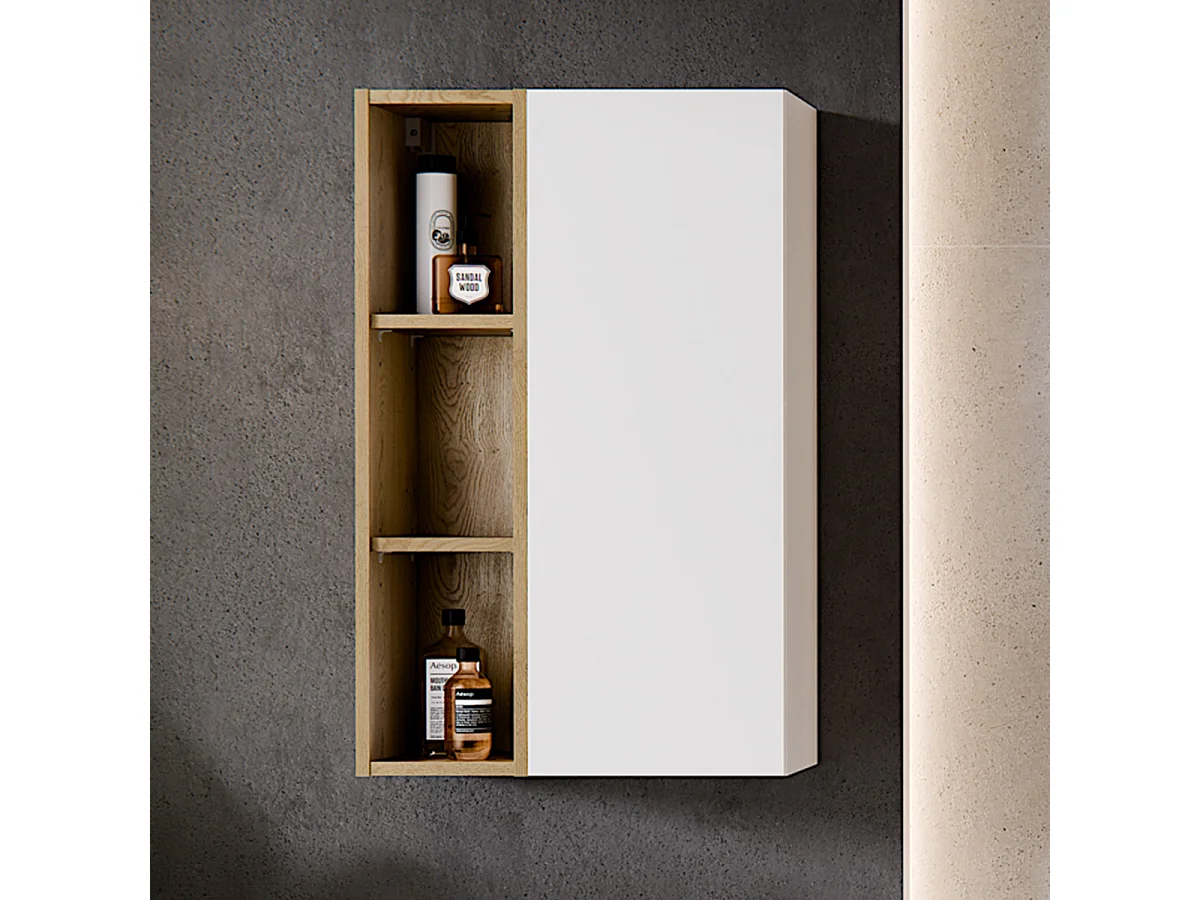 Colonne murale niches Oria Blanc mat
