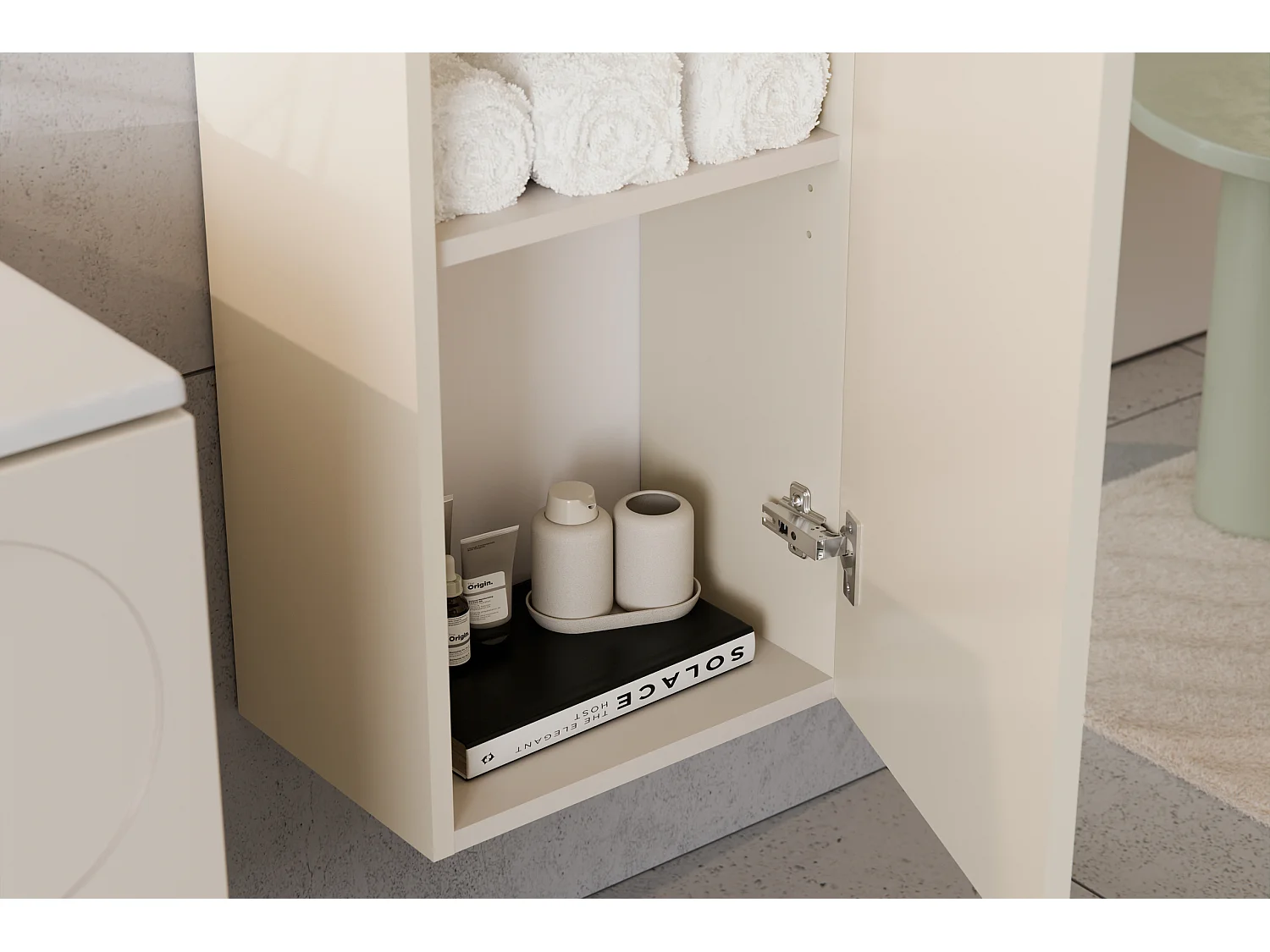 Armoire haute Donna Sand 35 cm avec fronts arrondis