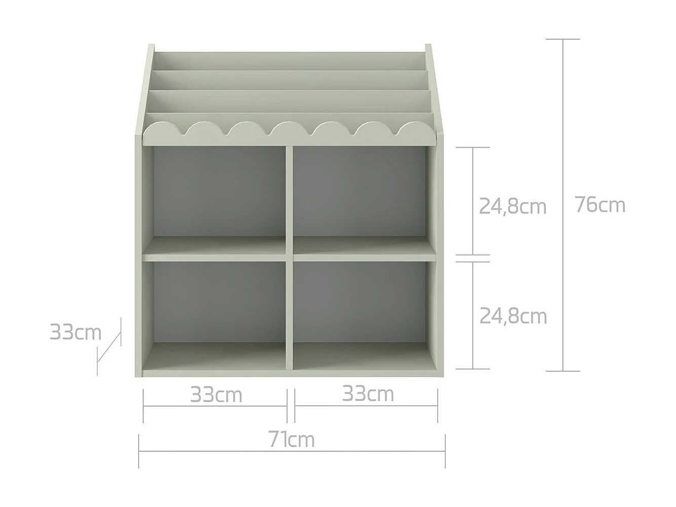 Liberia Book Nook verde salvia 76cm