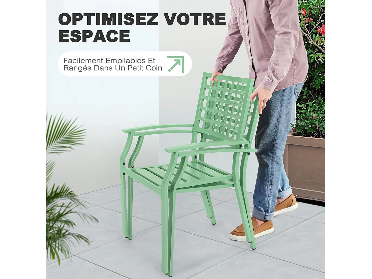 Ensemble de Bistrot de Patio Vert 3 Pièces Avestar Toutes Saisons