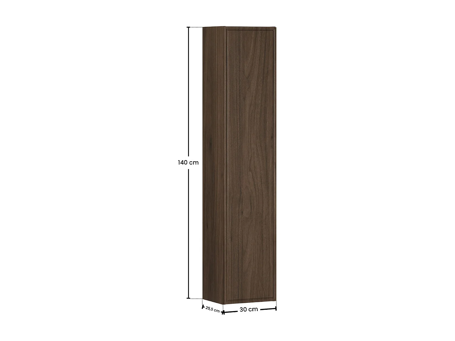 Colonne murale 1 porte Elias Bois foncé