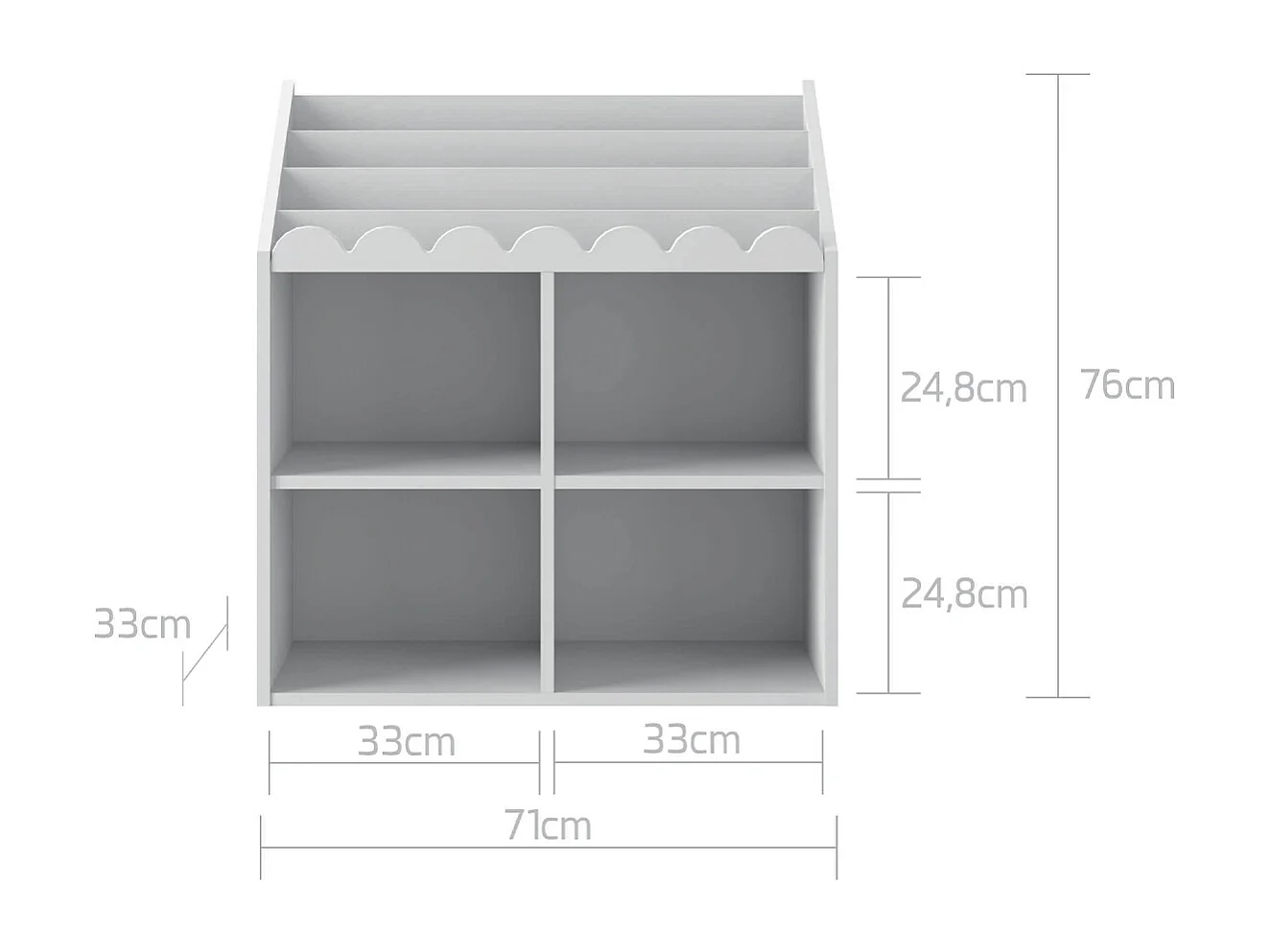 Liberia Book Nook bianco 76cm