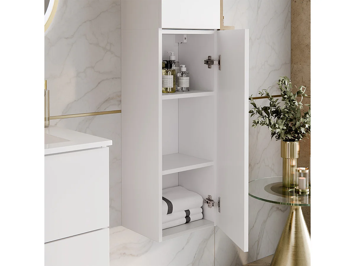 Colonne murale niches arrondies Oria Blanc mat