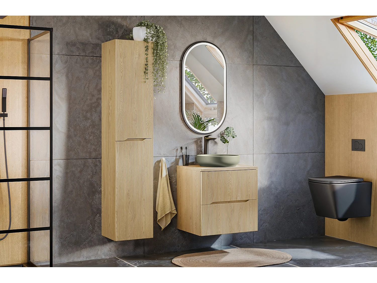 Armoire haute Nordic Cremona 35 cm Chêne Cremona