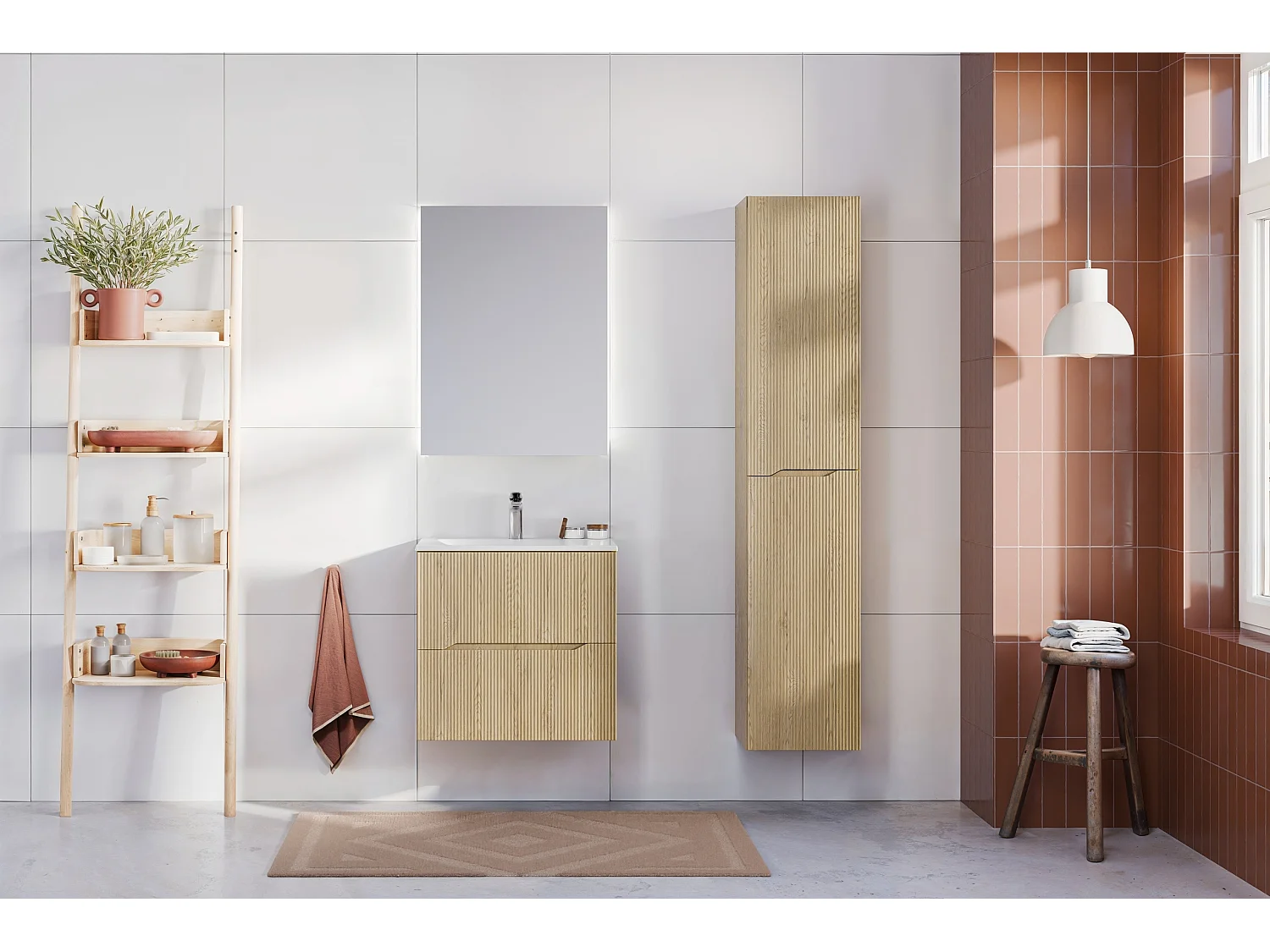 Armoire haute Nordic Cremona 35 cm Chêne Cremona