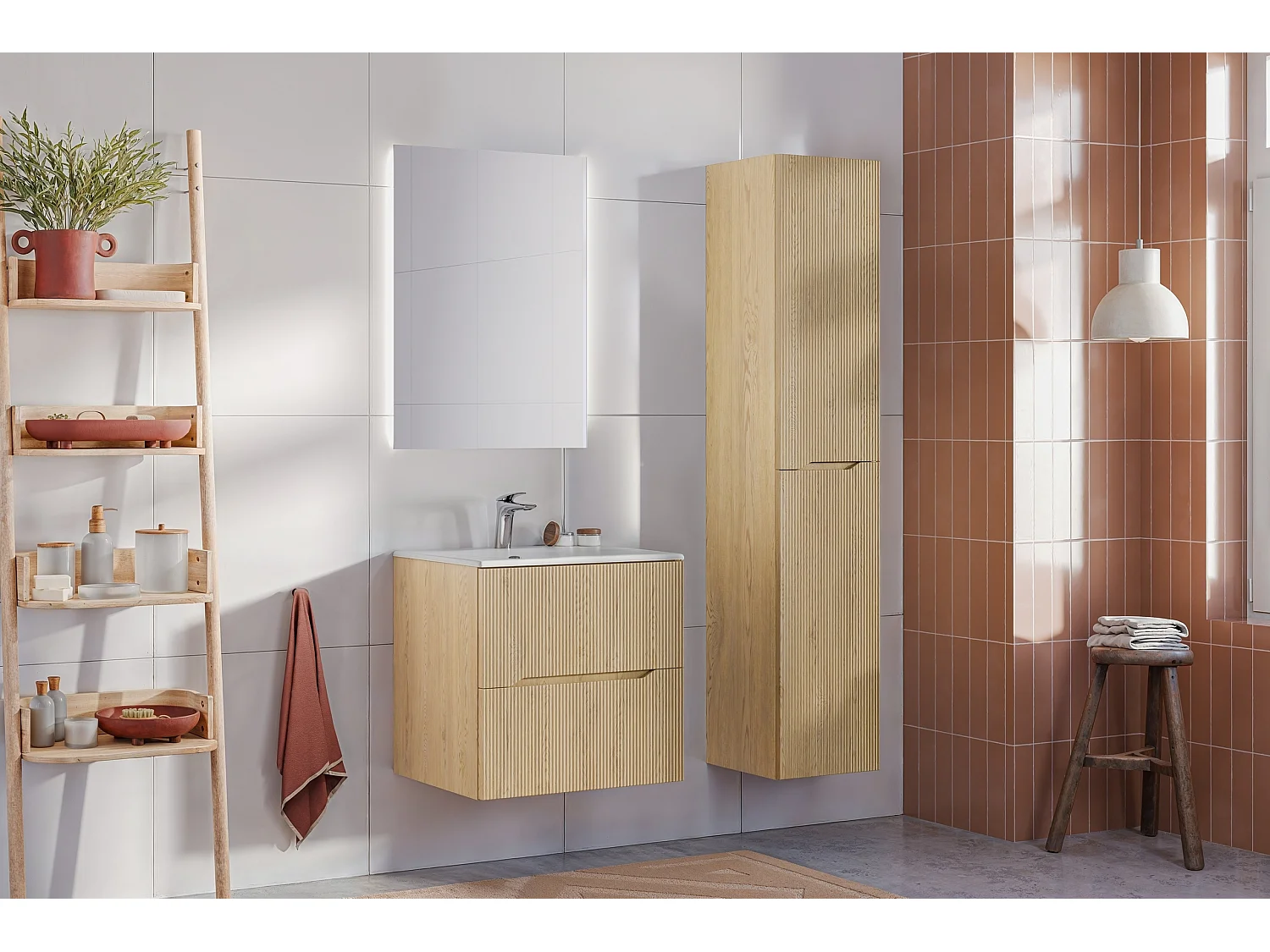 Armoire haute Nordic Cremona 35 cm Chêne Cremona