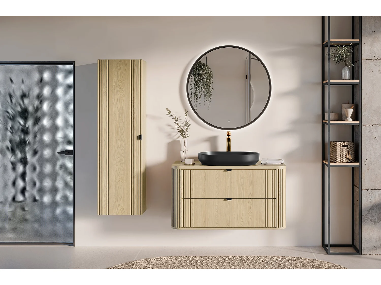 Kolom wandmeubel 1 deur Mila Hout