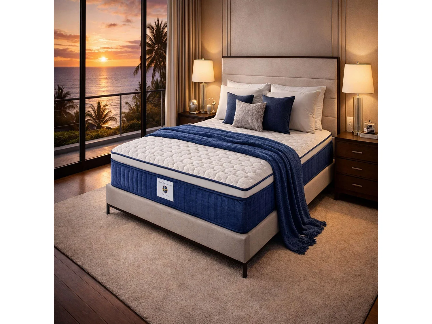 Ensemble CHANTILLY - matelas 2 places + 2 sommiers