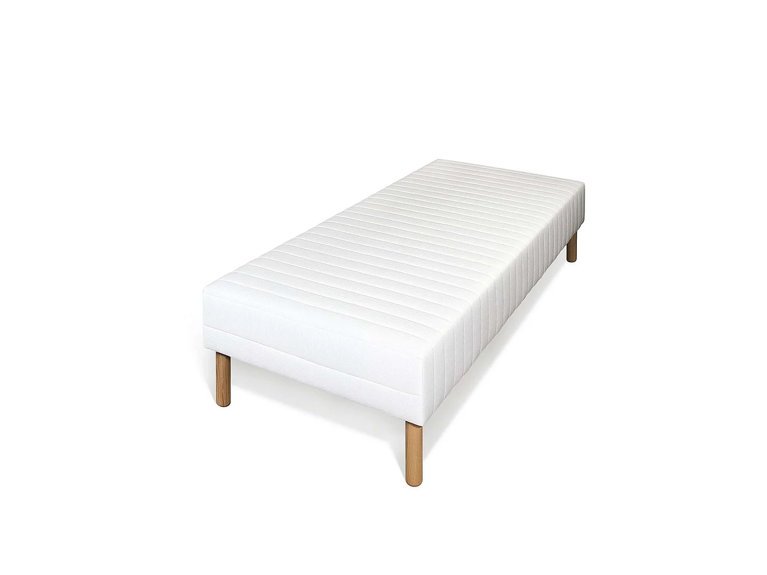 Frans Gemaakt Gestoffeerd Lattenbodem met Witte Grenen Structuur en 12 Massief Houten Latten - 160x200 cm