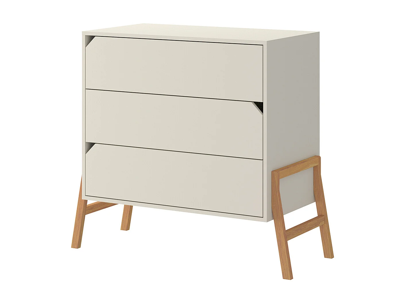 Lettino evolutivo 70x140 e cassettone a 3 cassetti Bellamy Lotta Cachemire