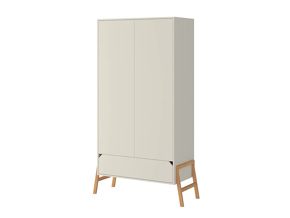 Convertible cot bed 70x140 and wardrobe 2-door Bellamy Lotta Cashmere