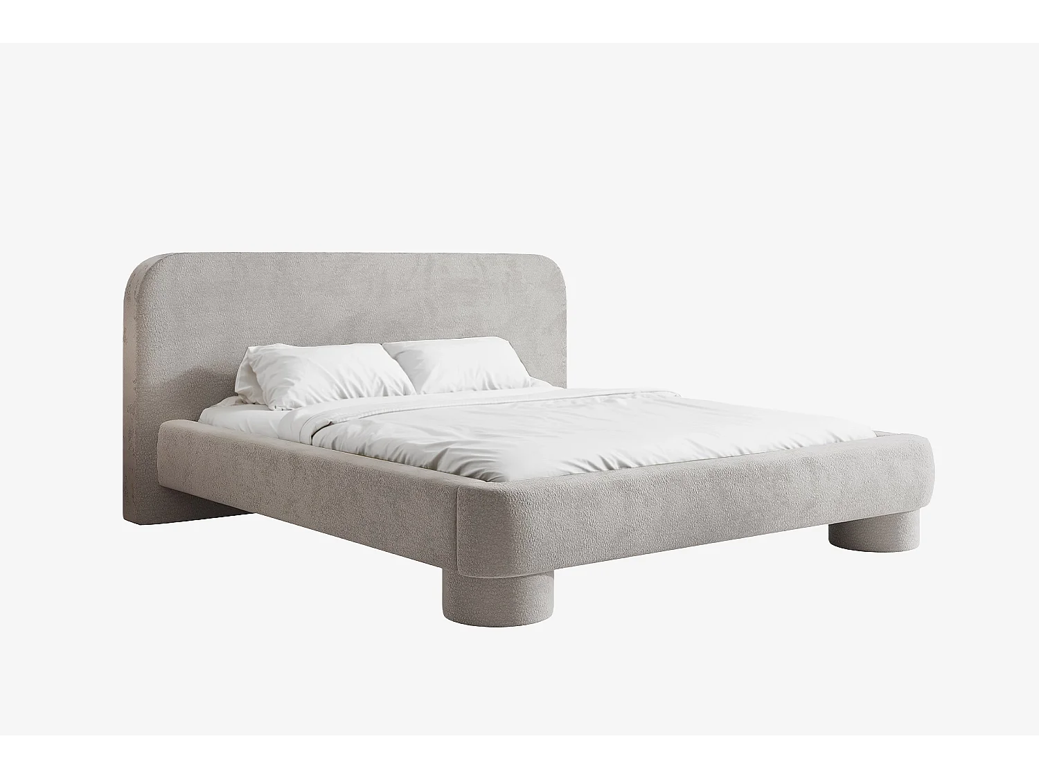 Lit capitonné MNUUO COLEA avec coffre de rangement, gris, 180 x 200 cm, sommier à lattes en bois relevable.