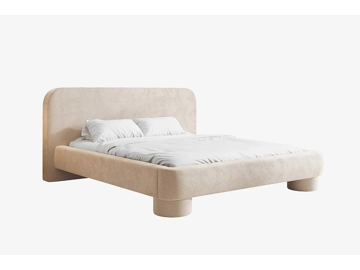 Lit capitonné MNUUO COLEA avec coffre de rangement, beige, 180 x 200 cm, sommier à lattes en bois relevable