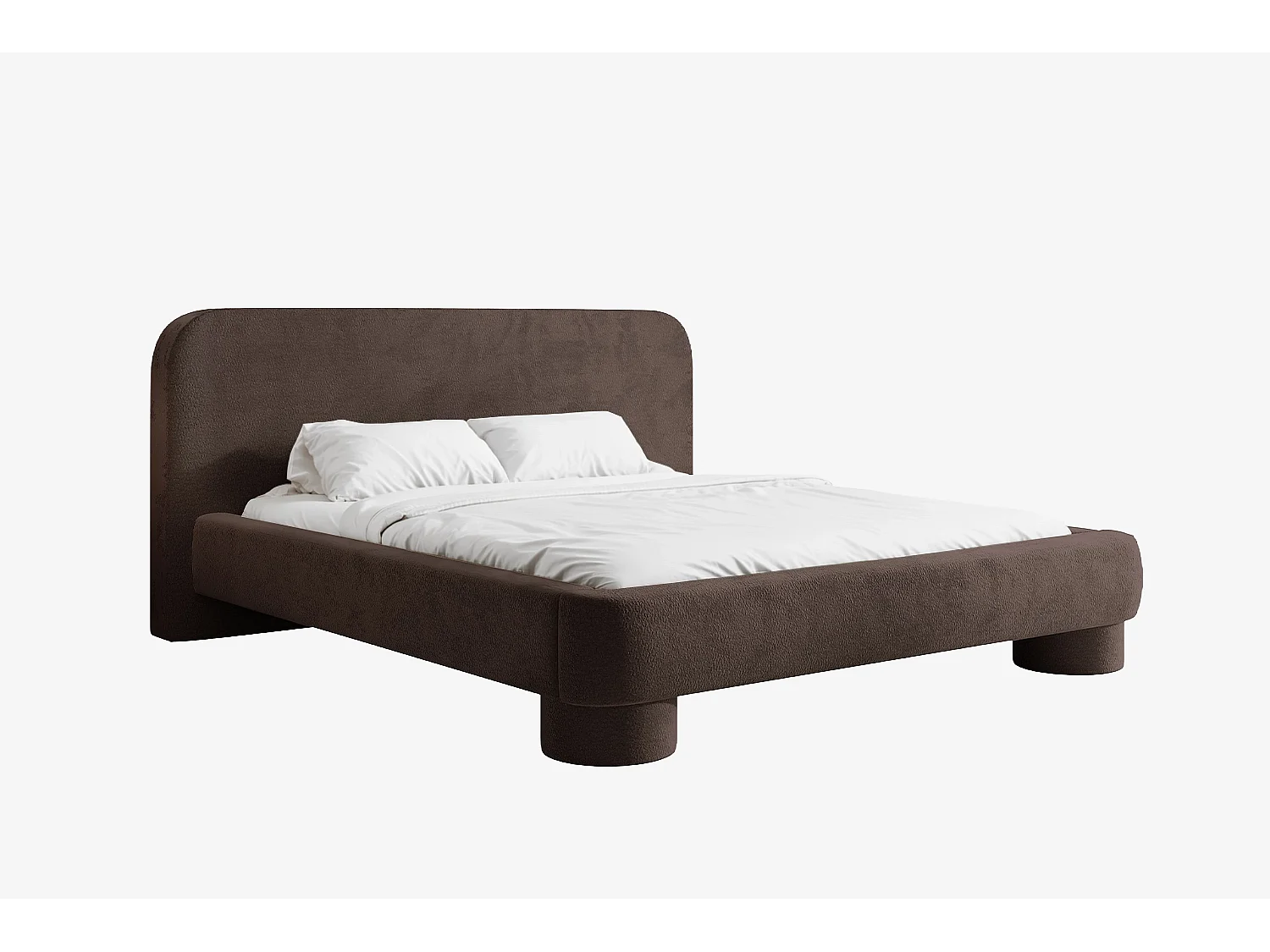 Lit capitonné MNUUO COLEA avec coffre de rangement, marron foncé, 160 x 200 cm, sommier à lattes en bois relevable