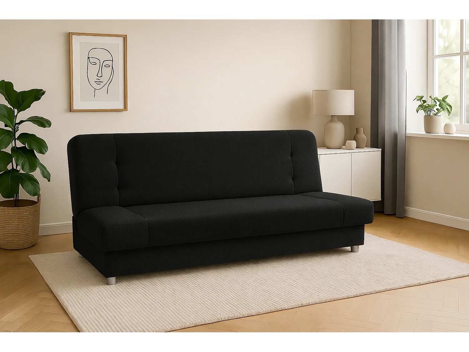 Schlafsofa VIKI mit Schlaffunktion, Schwarz Sawana 14
