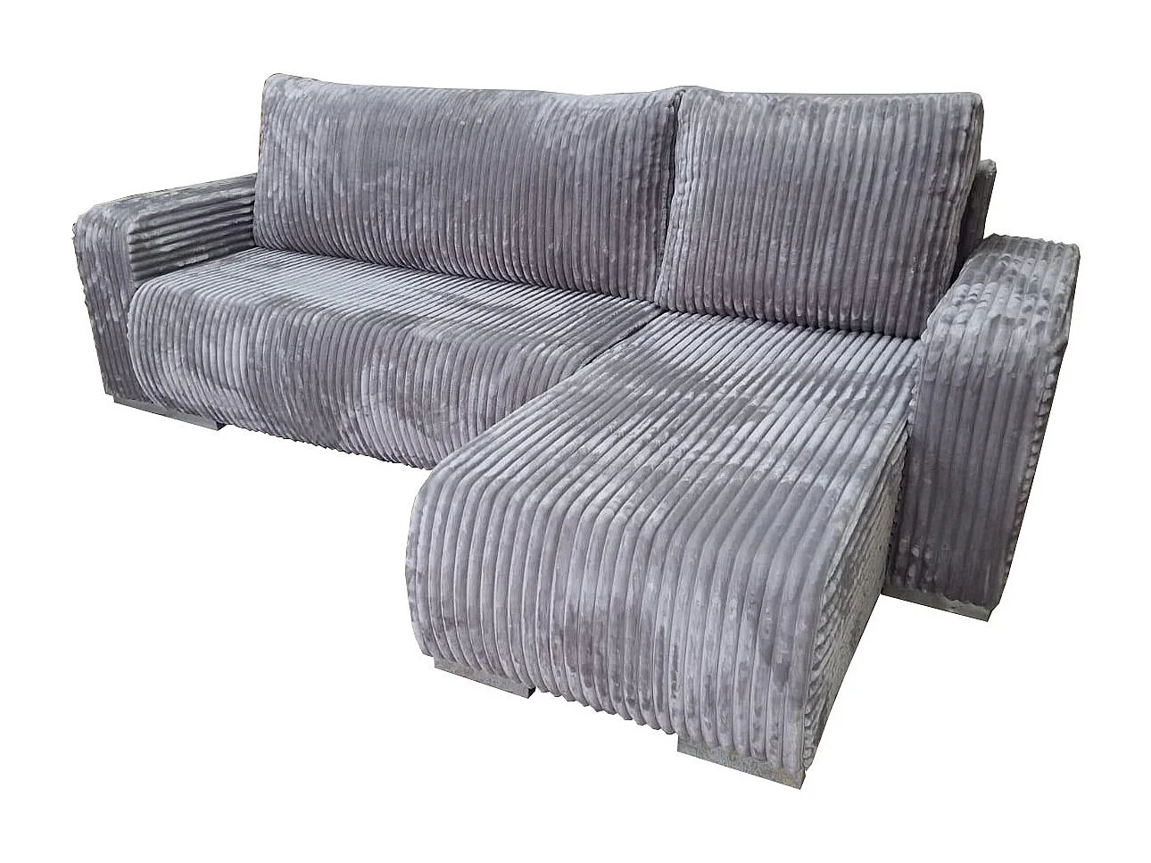 TILIA-Ecksofa mit Schlaffunktion und Bettkasten in grauer Farbe